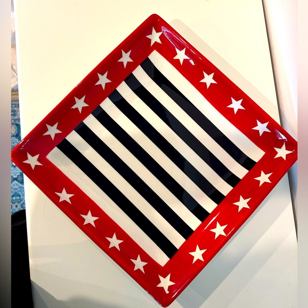 Hausenware Patriotic Ceramic Large Serving Dish